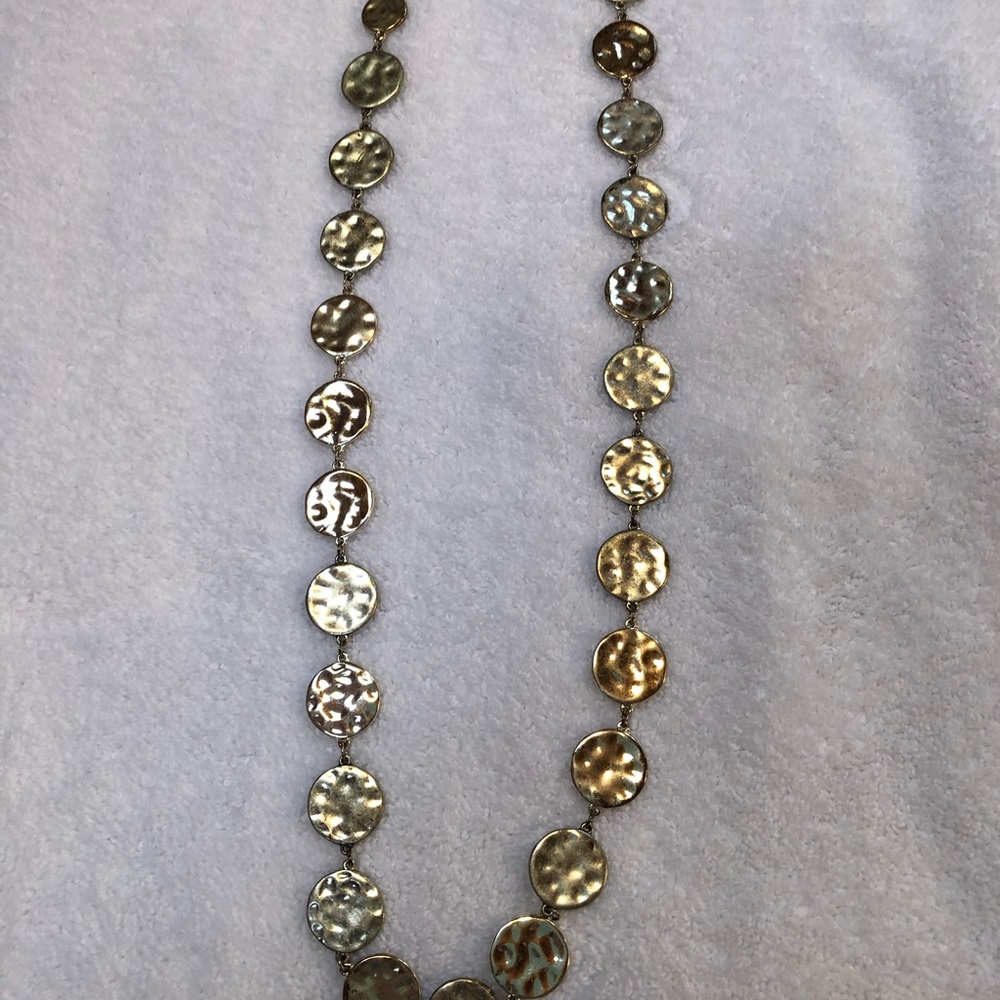 Chico’s Hammered Disc Necklace